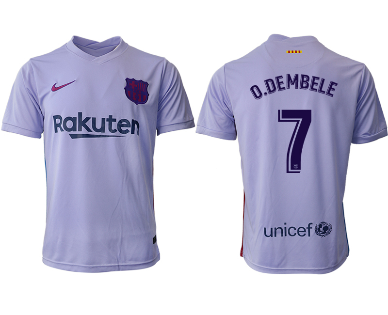 Cheap Men 2021-2022 Club Barcelona away aaa version purple 7 Soccer Jersey